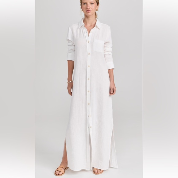 Faherty Dresses & Skirts - Faherty Dream Organic Cotton Gauze Maxi Shirtdress
